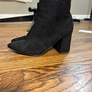 Urban Republic Black Suede Heeled Boots